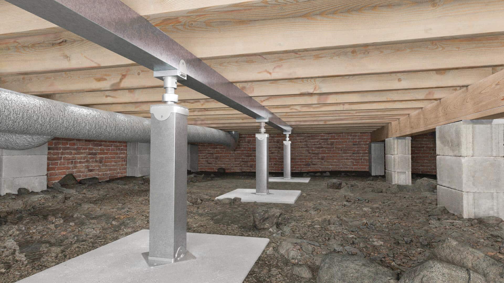 Crawl Space Support Jack - APS Foundation Repair and Waterproofing