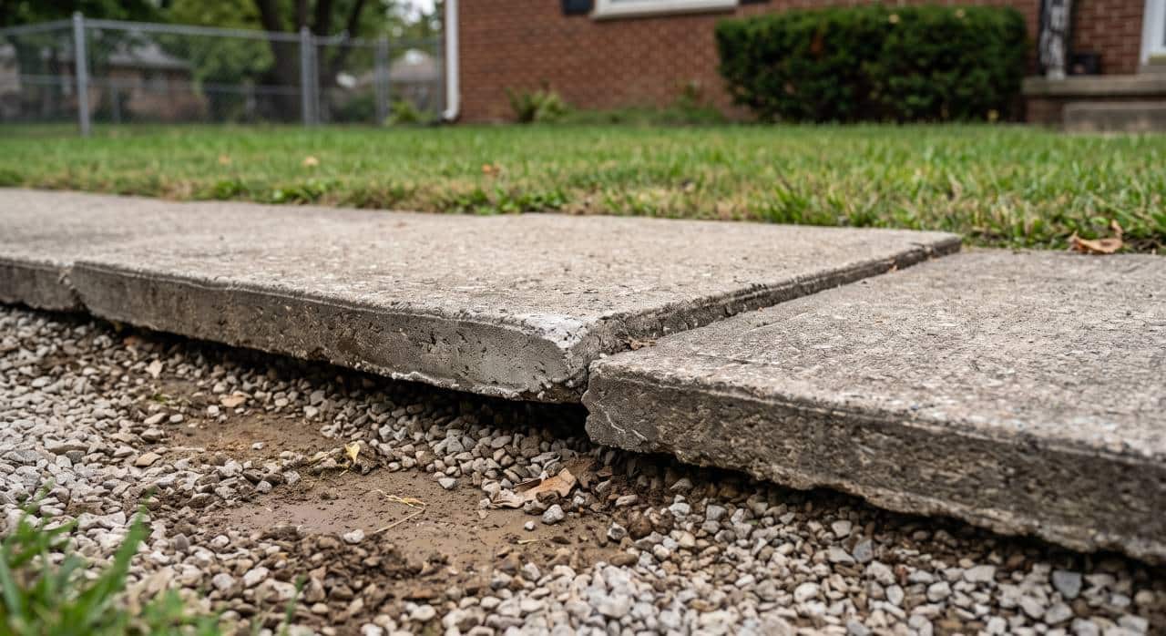 Before the polylevel on a sidewalk